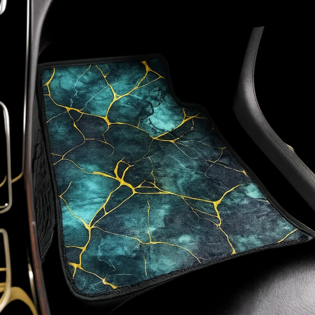 Green Marble - Set of 4 Car Mats