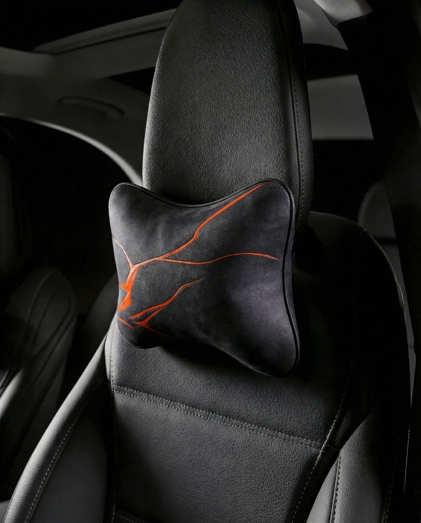 Orange Black Set of 2 Neck Pillows