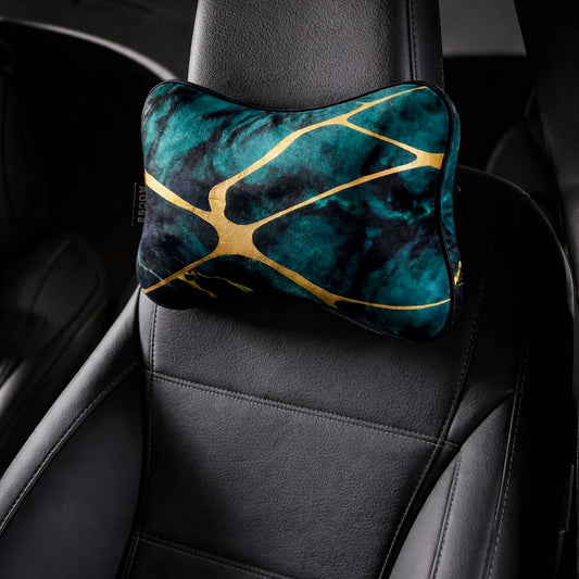 Green Marble  Set of 2 Neck Pillows