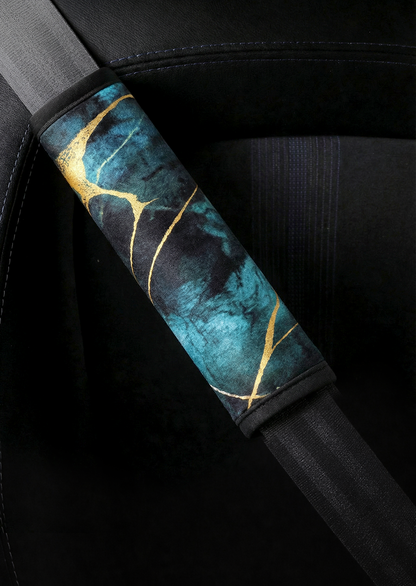 Green Marble - Set of 2 Seat Belt Covers
