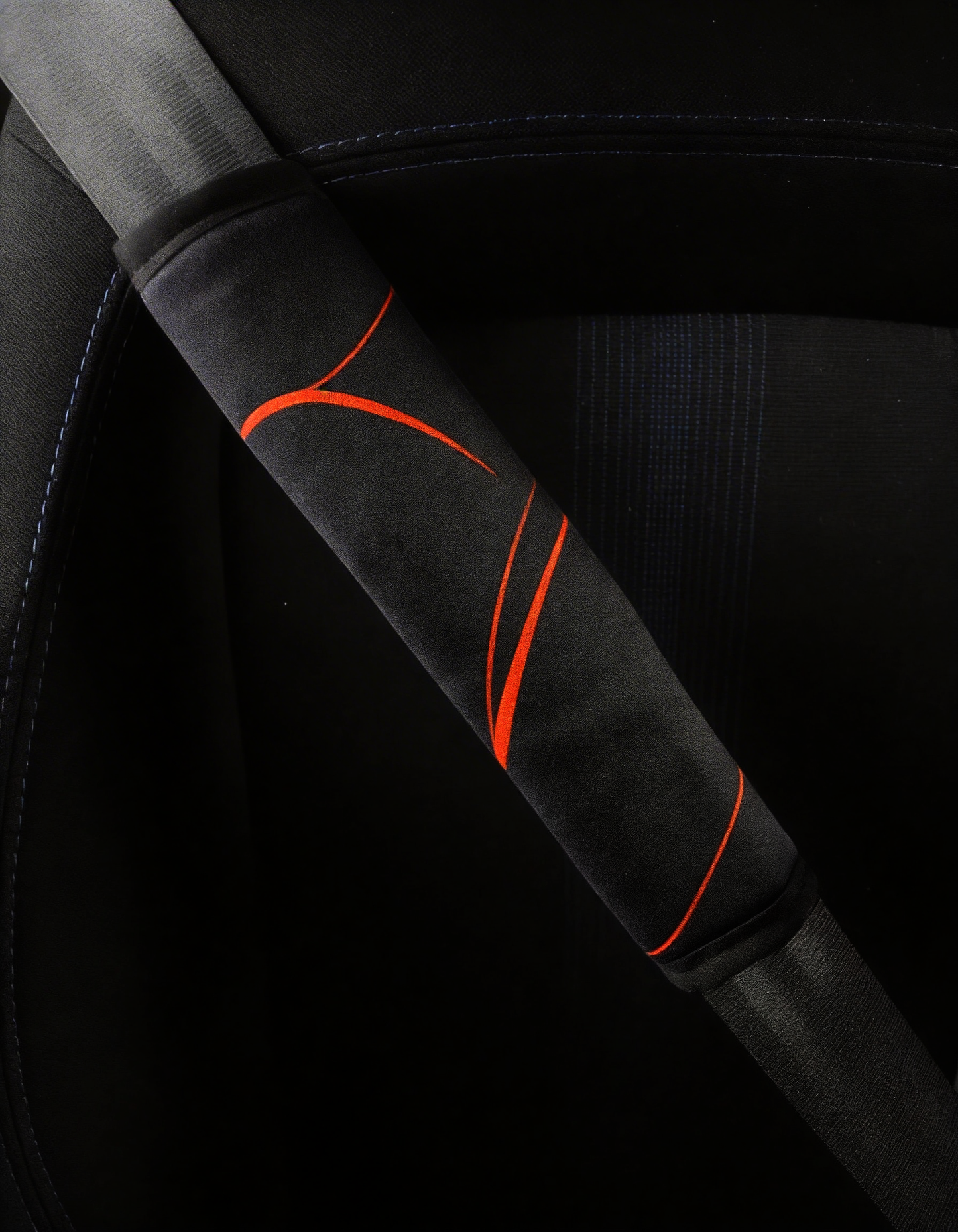 Orange Black - Set of 2 Seat Belt Covers