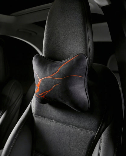 Orange Black  Set of 2 Neck Pillows