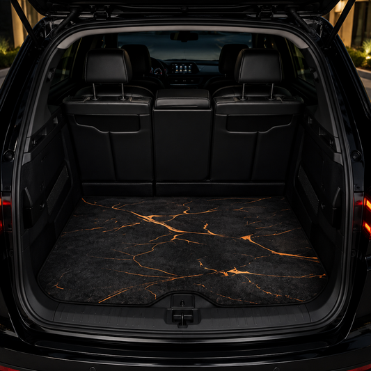Orange Black Car Bag Mat